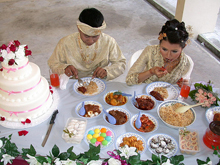 The grooms family wahlimah feast.