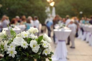 People gather for a Wedding Reception